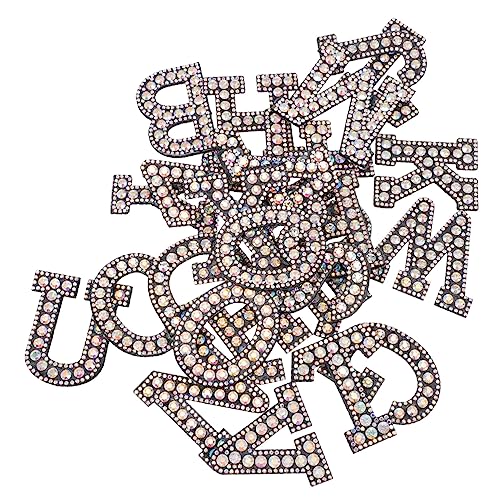 jojofuny 1 Satz Alphabet Patches Mit Strassstein Teiliges Für Diy Kleidung Einfach Aufzubügeln Oder Aufzunähen Zur Reparatur Oder Verschönerung Von Textilien 26 Stück von jojofuny