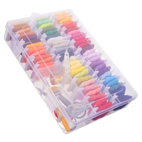 jojofuny 1 Satz Armband Faden Set mit Bunten Stickgarnen und Zubehör für Diy Stickprojekte und Handarbeiten Aufbewahrungsbox und Verschiedenen Metallic Farben von jojofuny