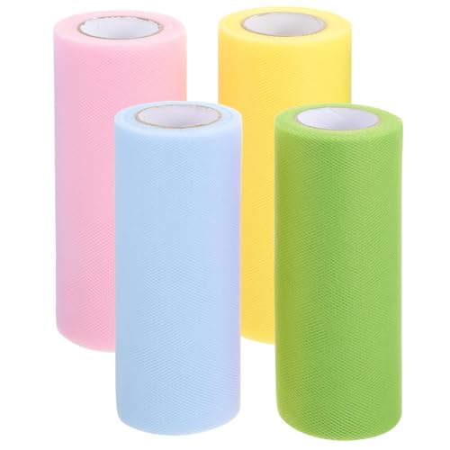 jojofuny 1 Satz Banddekoration Zeremonie Hochzeitsdekorationen Bänder Zum Verpacken Festival-tüllstoff Schickes Tüllband Hochzeit Tüllband Zarter Tüllstoff Tüllmaterial Gittergewebe 4rollen jojofuny 1 Satz Banddekoration Zeremonie Hochzeitsdekorationen Bänder Zum Verpacken Festival-tüllstoff Schickes Tüllband Hochzeit Tüllband Zarter Tüllstoff Tüllmaterial Gittergewebe 4rollen von jojofuny