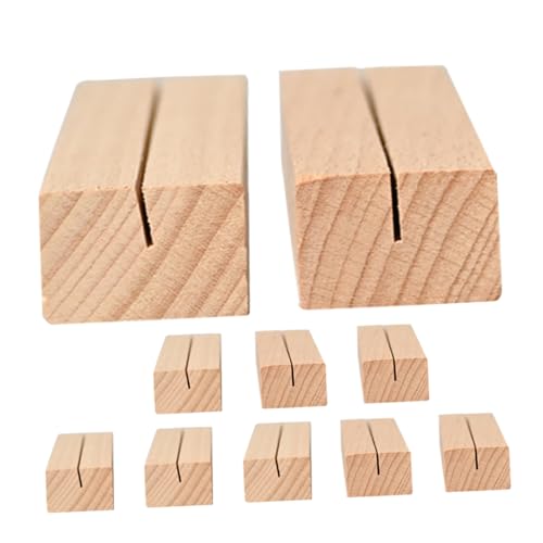 jojofuny 1 Satz Basis Für Fotoclips Aus Holz Foto Zeigt Basis Visitenkartenhalter Schreibtisch Holzsockel Karten Zeigen Stand Visitenkarten Stehen Khaki 10 Stück von jojofuny