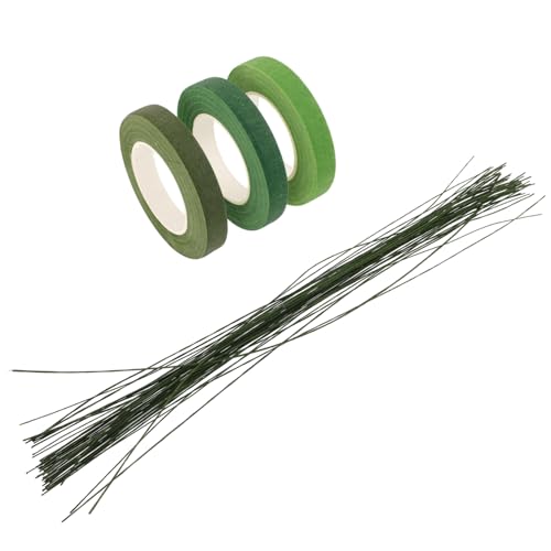 jojofuny 1 Satz Blumen werkzeug set Blumen- Stängelband Blumenstiel-Wickelband Klebeband und Kabel Blumenbänder wickeln Bastelbedarf für Floristen Plastik Green von jojofuny