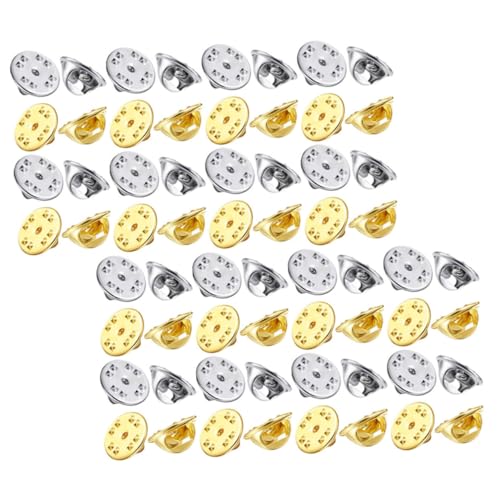 jojofuny 1 Satz Brosche Für Boutonniere Pins Pin -abzeichen Ausweishalter Hutstift Klein Stifte Anstecknadelstopper Sichere Pin-rückseiten Pin-backs-verriegelung Pin-zubehör Kupfer 50 Stück von jojofuny