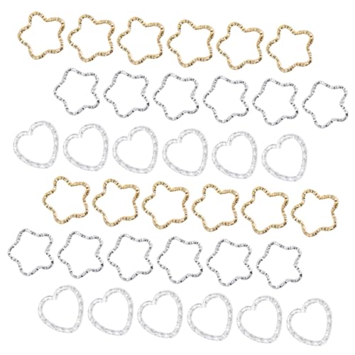 jojofuny 1 Satz Diy Bastelzubehör Offene Ringe Und Silber Für Schmuckprojekte Mit Stern Und Herzdesigns 150 Stück jojofuny 1 Satz Diy Bastelzubehör Offene Ringe Und Silber Für Schmuckprojekte Mit Stern Und Herzdesigns 150 Stück von jojofuny