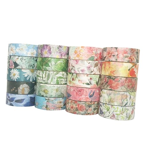 jojofuny 1 Satz Diy Blumen Washi Tape Papier Klebeband Für Scrapbooking Tagebuch Und Bastelprojekte Und Stilvariationen Für Kreative Dekorationen Zufällige Farbe 10 Stück von jojofuny