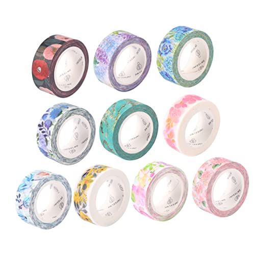 jojofuny 1 Satz Diy Blumen Washi Tapes Dekoratives Klebeband Mit Gildung Und Farbverlauf Für Basteln Und Geschenkverpackungen 10 Rollen von jojofuny