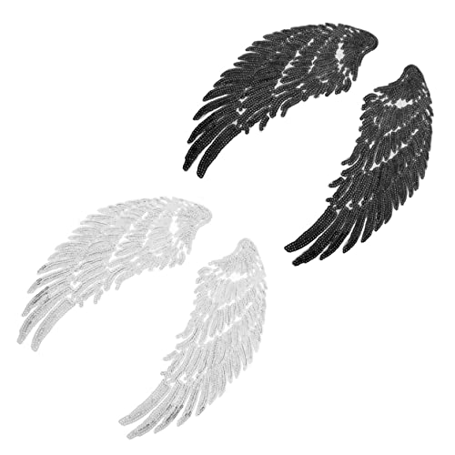 jojofuny 1 Satz Diy Kleidung Patches Wing Applikationen Glitzernde Stoffaufnäher Für Dekoration Und Reparatur Von Kleidung 2 Stück von jojofuny