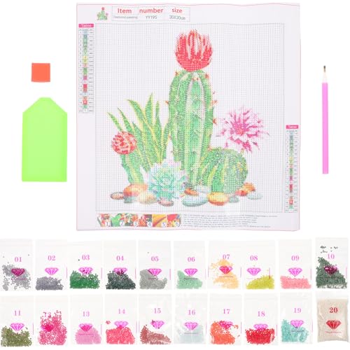 jojofuny 1 Satz Diy Kreuzstich Set für Anfänger Dekoratives Stickerei Kit mit Kaktus für Handarbeiten und Projekte Eignet Sich Wohnkultur und von jojofuny