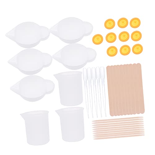 jojofuny 1 Satz Diy Silikon Epoxidharz Mischbecher Set Teiliges Silikon Gieß und Messbecher Set für Kreative Bastelprojekte und Kunsthandwerk für Dekorationen und Epoxidharzarbeiten von jojofuny