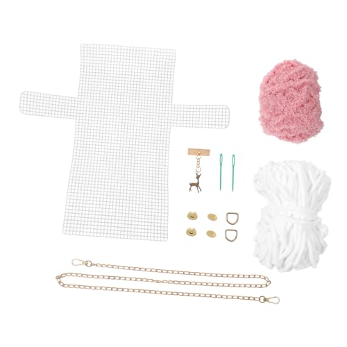 jojofuny 1 Satz Diy-garnbeutel Kunst-geldbörse Stich Klein Basteltasche Nähen Strickset Kreuzen Stickerei Geldbeutel-kit Für Stoff Bausatz Handgewebtes Taschenmaterial Baumwolle Weiß von jojofuny