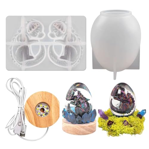 jojofuny 1 Satz Eierförmige Silikonform mit Lichtsockel Dragon Epoxy Resin Gießform für Diy Lampensockel für Bastelprojekte und Dekorative Elemente jojofuny 1 Satz Eierförmige Silikonform mit Lichtsockel Dragon Epoxy Resin Gießform für Diy Lampensockel für Bastelprojekte und Dekorative Elemente von jojofuny