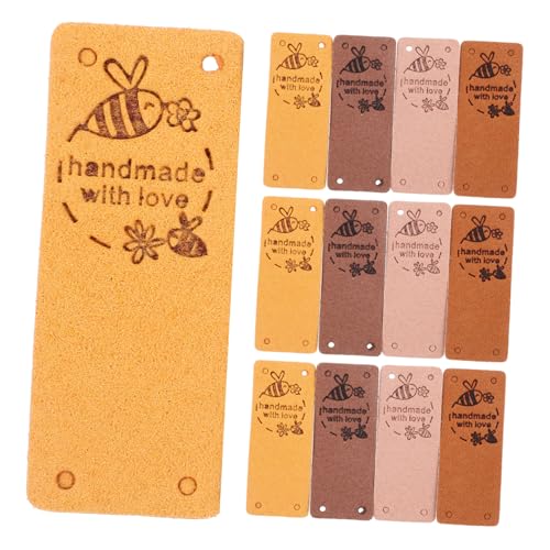 jojofuny 1 Satz Geprägtes Wildleder -lederetikett Stoff Puppen -tags Handgewebt Nähen Zubehör Kleideretiketten Bekleidungsetiketten Für Bekleidung Tags Für Handgefertigte Artikel 40 Stück von jojofuny