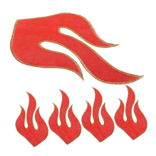 jojofuny 1 Satz Gestickte Aufnäher Dekorative Gestickte Applikation Aufnäher Für Kleidung Nähen Dekorative Patches Kleidungsreparaturmaterialien Stoffflicken Aufbügeln Stickgarn Rot 5 Stück von jojofuny