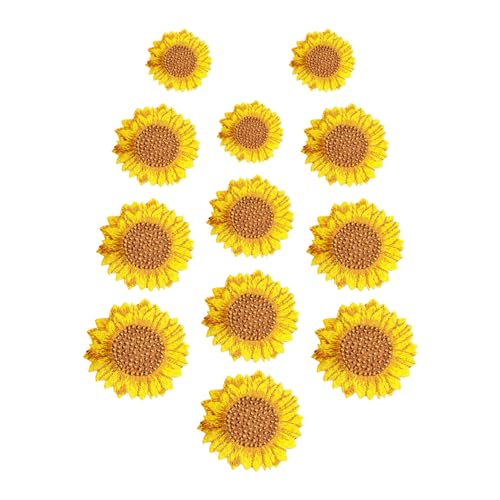 jojofuny 1 Satz Gestickter Sonnenfleck Dekoration Von Kleidung Einzigartige Dekoration Zubehör Gestickte Blumenflecken Party Gestickte Aufnäher Kleidung Gestickter Aufnäher Stoff 12 Stück von jojofuny