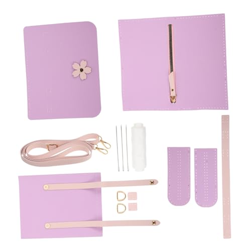 jojofuny 1 Satz Gewebte kleine quadratische Tasche handgemachtes DIY-Taschenmaterial Tasche-Kit nähen Mini handgefertigtes Taschenset handgefertigtes gewebter Bag -Kit Legierung Violett von jojofuny