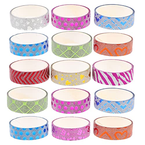 jojofuny 1 Satz Glitzer Washi Tape Bunte Diy Dekorationsbänder Für Scrapbooking Handgemachte Notizbücher Und Bastelprojekte Kreative Klebebänder Mit Glitzer 20 Stück von jojofuny