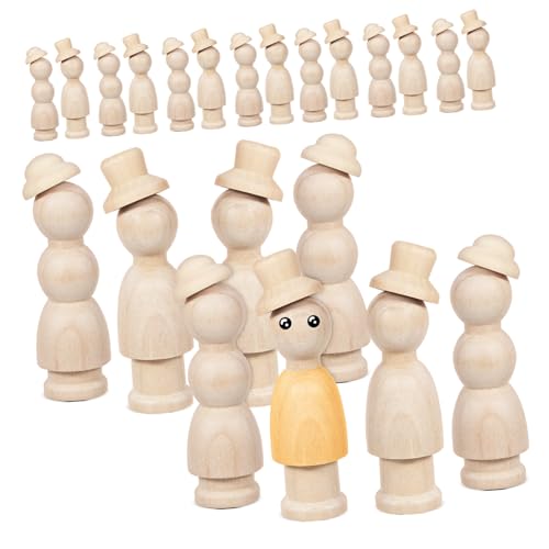 jojofuny 1 Satz Graffiti-holzfigur Kleinkinder Unvollendete Peg-Puppen Realistisch Für Leere Figuren Steckpuppen Unvollendet Groß Zahlen Anbindung Leute Pfeifen Körper Gemacht Muhe Beige von jojofuny