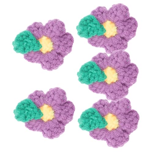 jojofuny 1 Satz Häkelblumen Applikationen Diy Kleidung Dekorationen Für Bastelprojekte Für Kleidung Und Handwerk Zufällige Farben Zufällige Farbe 5 Stück von jojofuny