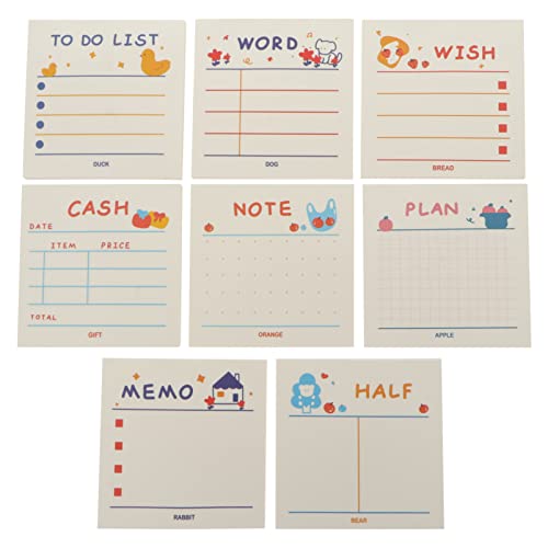 jojofuny 1 Satz Haftnotiz Set Bunte Cartoon Memo Pads für Planer Selbstklebend und Wiederverwendbar für Diy Scrapbooking und Notizen im Alltag von jojofuny