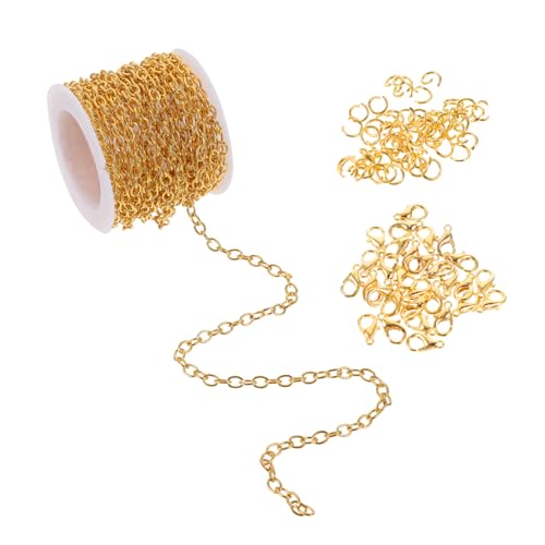 jojofuny 1 Satz Handgefertigte Schmuckkette Herstellung Karabinerverschlüsse Halskette Schließe Silberkette Hummerschere Armbandverschluss und Kette Schmuckkette groß Legierung Golden jojofuny 1 Satz Handgefertigte Schmuckkette Herstellung Karabinerverschlüsse Halskette Schließe Silberkette Hummerschere Armbandverschluss und Kette Schmuckkette groß Legierung Golden von jojofuny