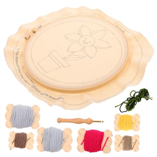 jojofuny 1 Satz Handmade Stickerei Diy Set für Anfänger Punch Nadel Kit mit Blumenmuster Hochwertigem Werkzeug für Kunstprojekte und Dekorative Wandgestaltung von jojofuny