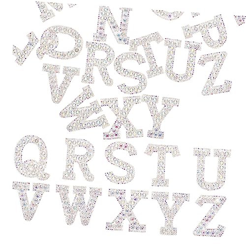 jojofuny 1 Satz Heiße Diamant-buchstabenaufkleber Alphabet Sticker Letter Stickers Flecken Buchstaben-chenille-aufnäher Stich Chenille-buchstabenflicken Zum Aufbügeln Glitzerbriefe 26 Stück von jojofuny