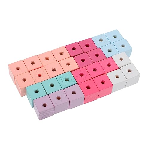 jojofuny 1 Satz Holzperlen Bunte Diy Schmuckherstellung Für Armbänder Runde Holzperlen Praktische Bastelperlen Für Erwachsene 30 Stück von jojofuny