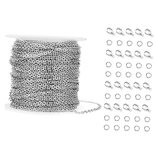 jojofuny 1 Satz Juwelierkette Set mit Lobster Clips und Sprungringen für Diy Schmuckherstellung Halskette Armband und Fußkette jojofuny 1 Satz Juwelierkette Set mit Lobster Clips und Sprungringen für Diy Schmuckherstellung Halskette Armband und Fußkette von jojofuny