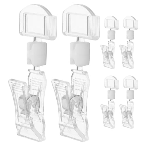 jojofuny 1 Satz Kartentyppreisschild Inhaber Schwenken Für Zeichen Einzelhandelsmarken Clips Zeichenclip Einzelhandelsclip Klein Namensetiketten Preisclip Acryl 6 Stück von jojofuny