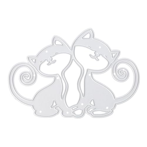 jojofuny 1 Satz Katzen Metallmesserform Schneidet Zarte Stanzformen Prägeschablone Stanzformen Handarbeitswerkzeug Prägevorlage Kohlenstoffstahl Silber 2 Stück von jojofuny