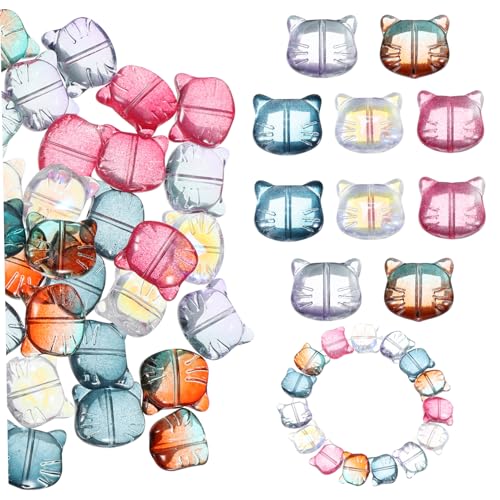 jojofuny 1 Satz Katzenperlen Glasperlen Für Kinderarmbänder Diy Bastelperlen Vielseitige Spacerperlen Mit Löchern Für Schmuckherstellung Und 50 Stück von jojofuny