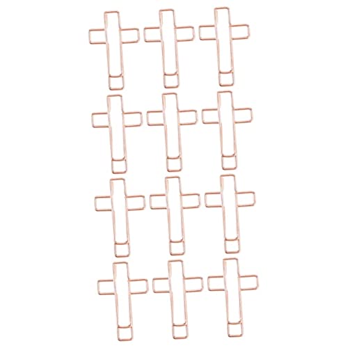 jojofuny 1 Satz Kreuzclip Bibelclips Kreuzen Bibel Büroklammern Bibelstudienzubehör Papierklammern Geformt Papierklemmen Rosegoldene Büroklammern Bibelklemmen Kirchenclips Metall 12 Stück von jojofuny