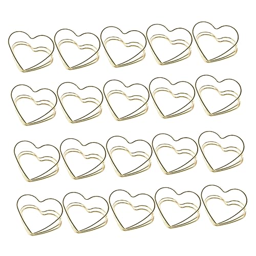 jojofuny 1 Satz Liebesbriefhalter Herzzahlenkarten Stehen Willkommen Inhaber Clips Herz-memo-clip Kreativer Memo-clip Klammern Für Namenskarten Memohalter Metall 20 Stück von jojofuny