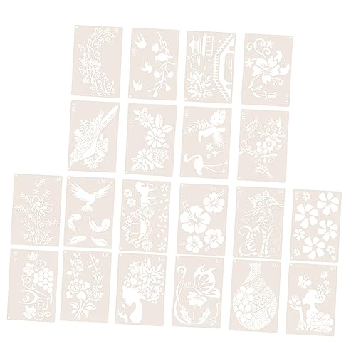 jojofuny 1 Satz Malvorlage Journal -Schablone Handwerk für Erwachsene Kunsthandwerk klein Zeichnung bastelset Bastelschablonen Schablonen Pflanzen Blumen Schablonen das Haustier Weiß von jojofuny