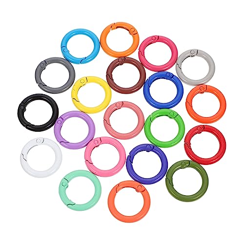 jojofuny 1 Satz Metall Spring Ringe Für Diy Schlüsselanhänger Farbige Karabinerhaken Leichte Und Rostbeständige Schnappschlösser Für Taschen Und Handwerk Zufällige 24 Stück von jojofuny
