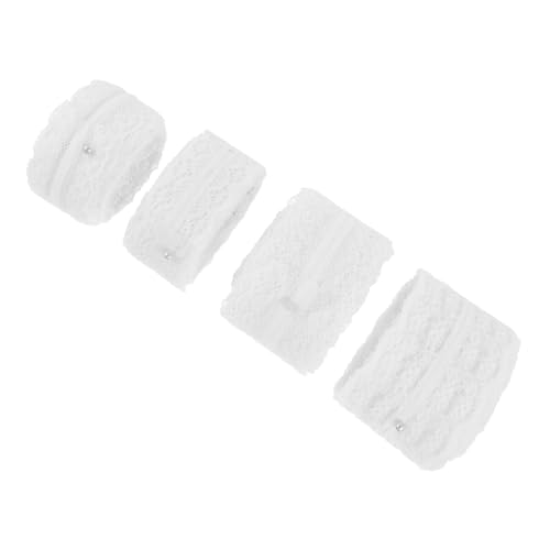 jojofuny 1 Satz Nonelastisches Spitzenband Für Diy Modeaccessoires Ribbons Für Bekleidung Taschen Und Unterwäsche Vielseitige Bastelmaterialien Weiß 4 Stück von jojofuny