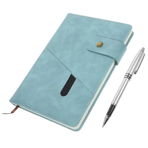 jojofuny 1 Satz Notizbuch mit Dicker Hardcover Oberfläche Tragbares Notizbuch für Studenten Lehrer und Büroangestellte für Notizen Pläne und Organisation Hellblau Metallstift von jojofuny