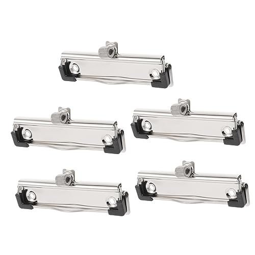jojofuny 1 Satz Ordner Mit Klammern Für Die Still-zwischenablage Klare Zwischenablagen Klemmbretter Clips Montierbarer Klemmbrettclip Mini-zwischenablage-clip Metall 5 Stück von jojofuny