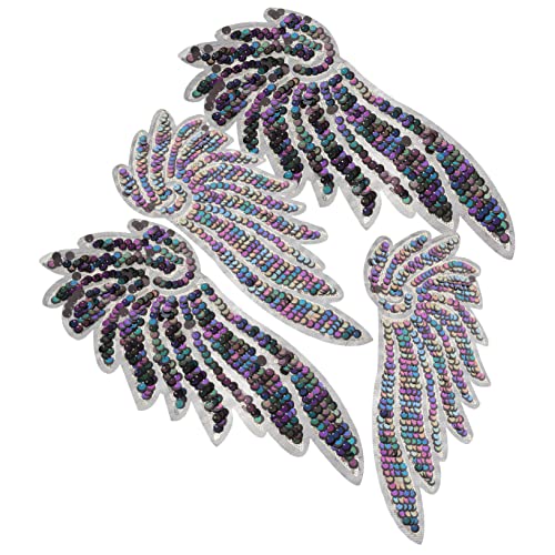 jojofuny 1 Satz Paillettenflügel Aufnäher Dekoration Engel Party Feenflügel Kostüme Für Erwachsene Weihnachten DIY Kleidung Flügel Design Nähapplikation 2 Paare von jojofuny