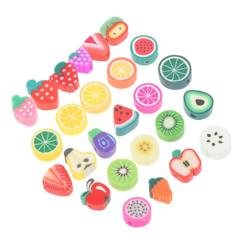 jojofuny 1 Satz Polymer Tonfrüchte Perlen Charm Beads Für Diy Schmuckherstellung Vielseitige Spacer Beads Für Armbänder Und Mehr Langlebig Und Praktisch 100 Stück von jojofuny