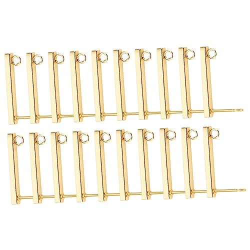jojofuny 1 Satz Rechteckige Ohrringe Diy Bastelset Ohrstecker Mit Ring Für Schmuckherstellung Goldfarben Für Kreative Ohrringe 20 Stück von jojofuny
