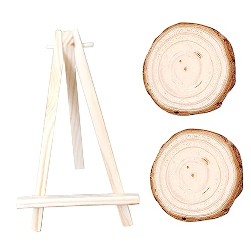 jojofuny 1 Satz Runde Holzscheiben Unbehandeltem Holz für Diy Projekte Große Holzstücke mit Ständer für Kreative Bastelarbeiten und Dekorationen für Feste und Feiern von jojofuny