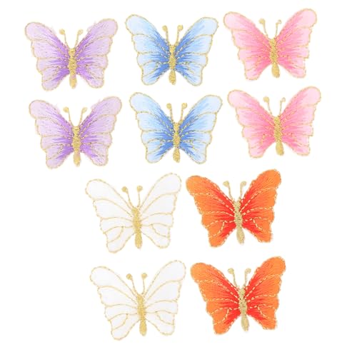 jojofuny 1 Satz Schmetterling Aufbügler Diy Applikationen Für Kleidung Farben Hochwertige Stickerei Zum Reparieren Und Dekorieren Von Textilien 10 Stück von jojofuny
