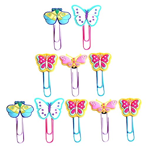 jojofuny 1 Satz Schmetterling Lesezeichen Markieren Geformte Büroklammern Seitenmarkierungen Bookshelf Decor Bücherregal Dekoration Seitenmacher Büroklammer-lesezeichen Kieselgel 20 Stück von jojofuny
