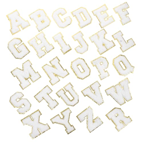 jojofuny 1 Satz Selbstklebende Buchstaben Patches Für Kleidung Weißes Alphabet Zum Reparieren Von Jeans Und Handtüchern Für Kreative Nähprojekte Und Dekoration 26 Stück von jojofuny