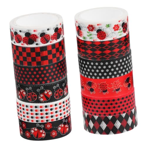 jojofuny 1 Satz Sieben-sterne-marienkäfer-klebeband Zubehör Für Die Kartenherstellung Farbiges Abdeckband Scrapbooking Tape Farbband Dekoratives Klebeband Farbiges Band Japanisches Papier von jojofuny