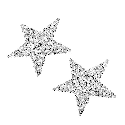 jojofuny 1 Satz Silberne Stern Patches Mit Kleber Aufnäher Für Kleidung Diy Bastelprojekte Strass Applikationen Für Jacken Und Jeans 4 Stück von jojofuny