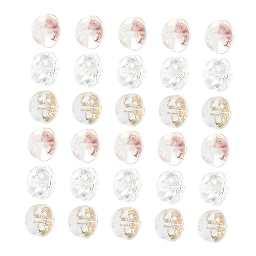 jojofuny 1 Satz Silikon Ohrringstopper Hypoallergenische Ohrring Rückseiten Sicher Und Praktisch Für Diy Schmuck Earring Zubehör Für Modeschmuck Transparent Und Varianten 30 Stück von jojofuny