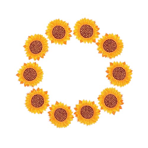 jojofuny 1 Satz Sonnenblumen Stickerei Patches Premium Aufbügel Patches Für Kleidung Taschen Hüte Hochwertige Und Langlebige Applikationen Für Diy Projekte 10 Stück von jojofuny