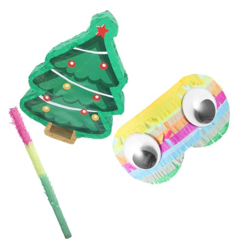 jojofuny 1 Satz Stereo-Piñata Ziehschnur-Pinata weihnachtsdeko spaß the pleasure candy gefülltes Pinata-Dekor Party-Piñata Weihnachten Requisiten Rinde Weihnachtsbaum Kind schmücken Papier von jojofuny