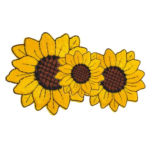 jojofuny 1 Satz Stickaufkleber Stoff Flicken Für Kleidung Dekorationen Nähen Bunt Groß Bügelei Aufbügelflicken Applikation Mit Blumenstickerei Stickerei-sonnenblumen-patch Stickgarn 3 Stück von jojofuny